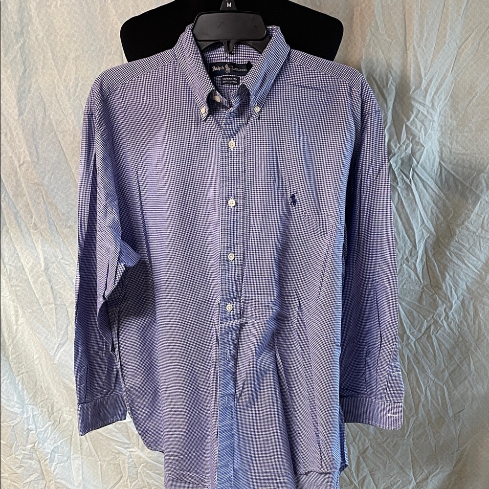 Polo Ralph Lauren Men's Navy Checkered Button-Down Shirt
